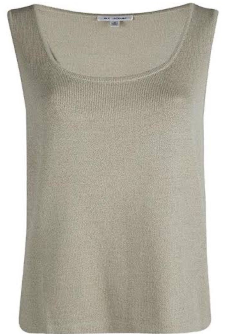 St. John Neutral Sleeveless Knit Shell in Beige